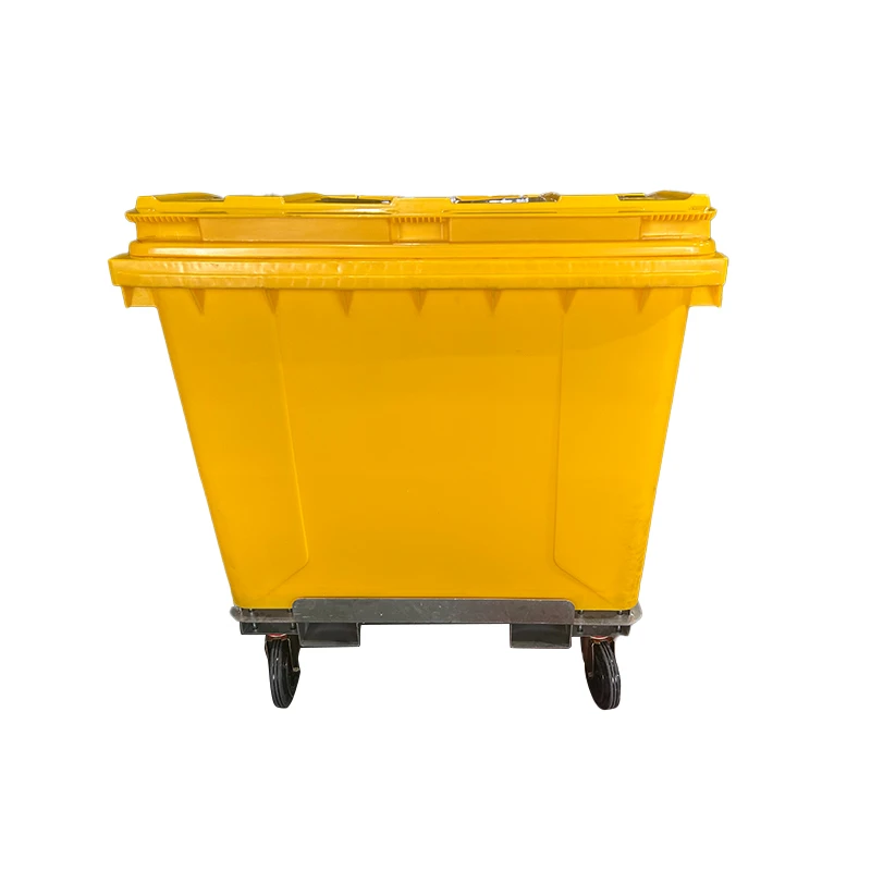 Mobile 660L Plastic Waste Container With Iron Bottom