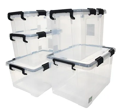 ถังเก็บพลาสติกใสพร้อมฝาปิด